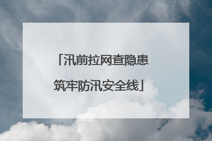 汛前拉网查隐患 筑牢防汛安全线