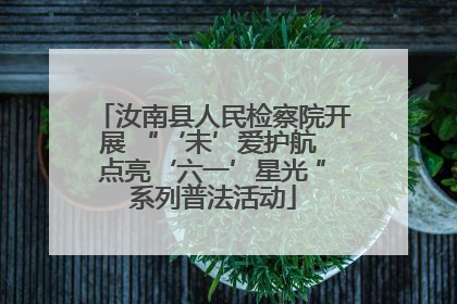 汝南县人民检察院开展 “‘未’爱护航 点亮‘六一’星光 ”系列普法活动