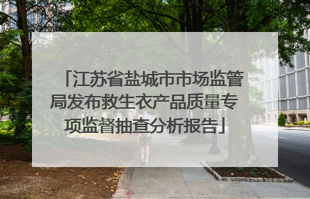 江苏省盐城市市场监管局发布救生衣产品质量专项监督抽查分析报告