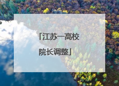 江苏一高校院长调整