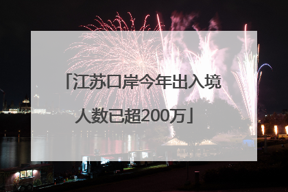 江苏口岸今年出入境人数已超200万