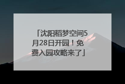 沈阳稻梦空间5月28日开园！免费入园攻略来了