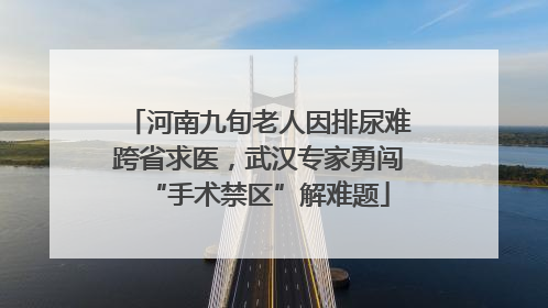 河南九旬老人因排尿难跨省求医，武汉专家勇闯“手术禁区”解难题