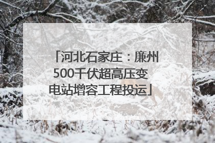 河北石家庄：廉州500千伏超高压变电站增容工程投运
