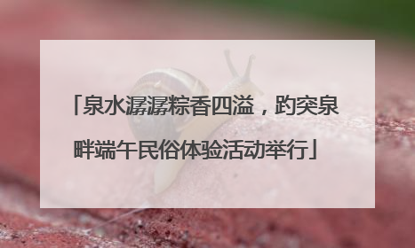 泉水潺潺粽香四溢，趵突泉畔端午民俗体验活动举行