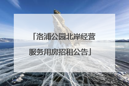 洛浦公园北岸经营服务用房招租公告