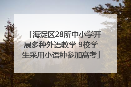 海淀区28所中小学开展多种外语教学 9校学生采用小语种参加高考