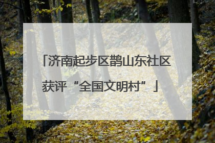 济南起步区鹊山东社区获评“全国文明村”