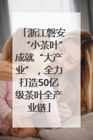 浙江磐安“小茶叶”成就“大产业”，全力打造50亿级茶叶全产业链
