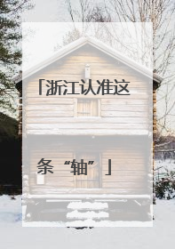 浙江认准这条“轴”