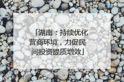 湖南：持续优化营商环境，力促民间投资提质增效