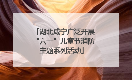 湖北咸宁广泛开展“六一”儿童节消防主题系列活动