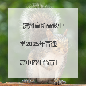 滨州高新高级中学2025年普通高中招生简章
