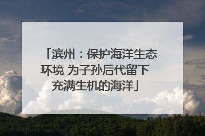 滨州：保护海洋生态环境 为子孙后代留下充满生机的海洋