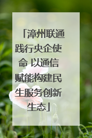 漳州联通践行央企使命 以通信赋能构建民生服务创新生态