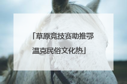草原竞技赛助推鄂温克民俗文化热