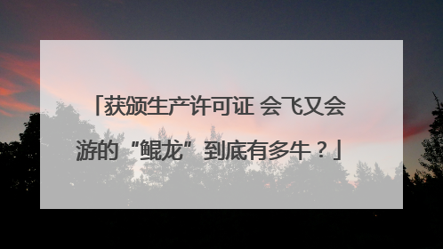 获颁生产许可证 会飞又会游的“鲲龙”到底有多牛？