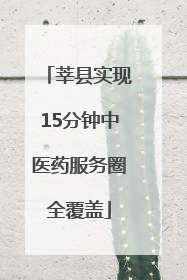 莘县实现15分钟中医药服务圈全覆盖
