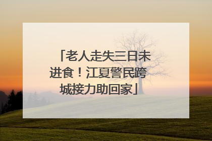 老人走失三日未进食！江夏警民跨城接力助回家