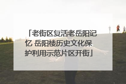 老街区复活老岳阳记忆 岳阳楼历史文化保护利用示范片区开街
