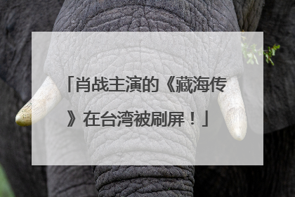 肖战主演的《藏海传》在台湾被刷屏！