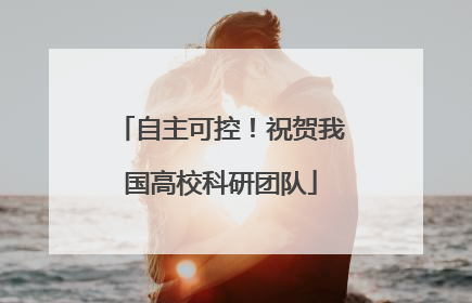 自主可控！祝贺我国高校科研团队