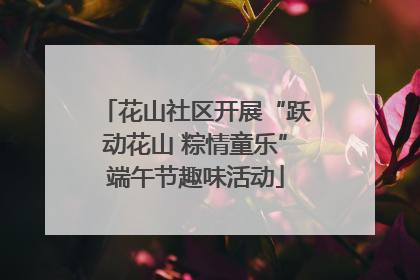 花山社区开展“跃动花山 粽情童乐”端午节趣味活动