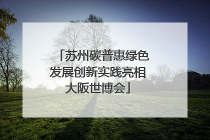 苏州碳普惠绿色发展创新实践亮相大阪世博会
