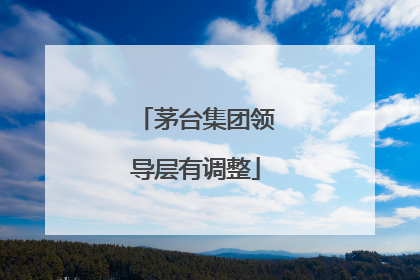 茅台集团领导层有调整