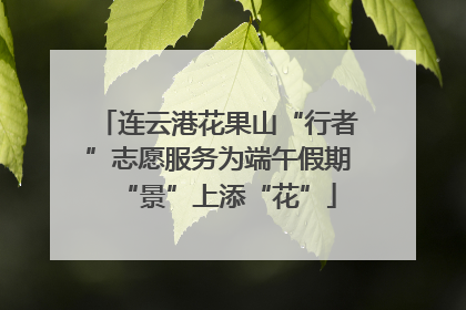 连云港花果山“行者”志愿服务为端午假期“景”上添“花”