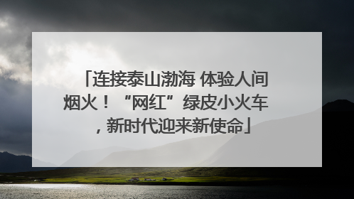连接泰山渤海 体验人间烟火！“网红”绿皮小火车，新时代迎来新使命