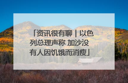 资讯很有聊｜以色列总理声称 加沙没有人因饥饿而消瘦