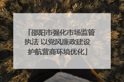 邵阳市强化市场监管执法 以党风廉政建设护航营商环境优化