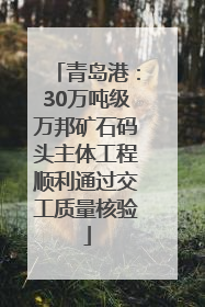 青岛港：30万吨级万邦矿石码头主体工程顺利通过交工质量核验