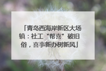 青岛西海岸新区大场镇：社工“帮喜”破旧俗，喜事新办树新风