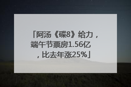 阿汤《碟8》给力，端午节票房1.56亿，比去年涨25%