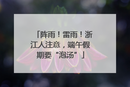 阵雨！雷雨！浙江人注意，端午假期要“泡汤”