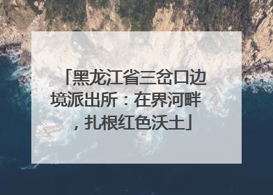 黑龙江省三岔口边境派出所：在界河畔，扎根红色沃土