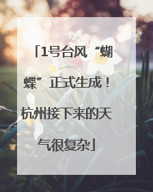 1号台风“蝴蝶”正式生成！杭州接下来的天气很复杂