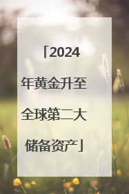 2024年黄金升至全球第二大储备资产