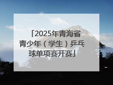 2025年青海省青少年（学生）乒乓球单项赛开赛