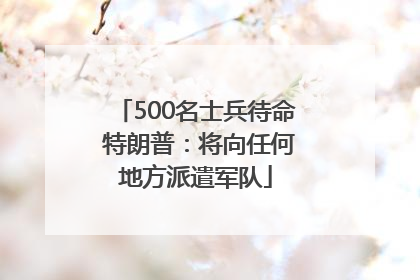 500名士兵待命 特朗普：将向任何地方派遣军队