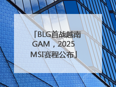BLG首战越南GAM，2025MSI赛程公布